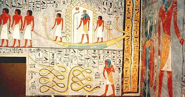 Detail from the middle and lower registers from the third hour (tomb of Ramesses I).